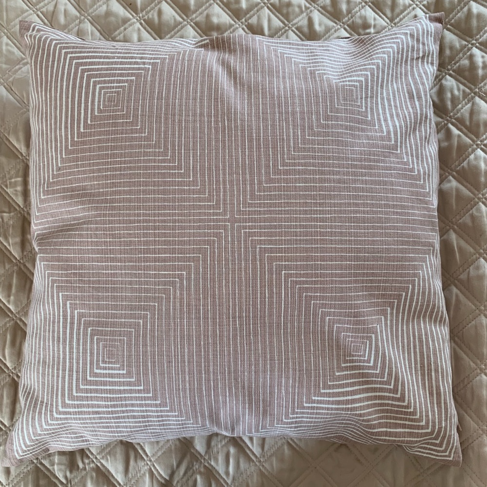 H&M pink and white cushion cover - throw pillow